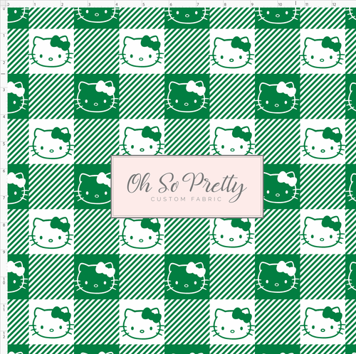 PREORDER - Christmas Kitty and Friends - Buffalo Plaid - Green White - REGULAR SCALE