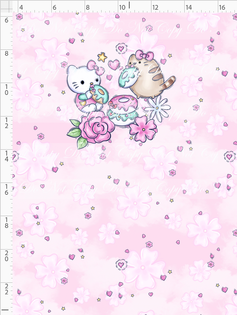 CATALOG - PREORDER - Cutie Cats - Panel - Donuts - Pink - CHILD