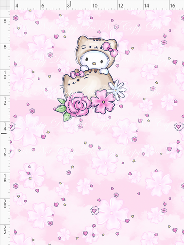 PREORDER R123 - Cutie Cats - Panel - Dress Up - Pink - CHILD