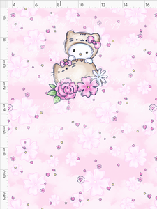 PREORDER R123 - Cutie Cats - Panel - Dress Up - Pink - CHILD