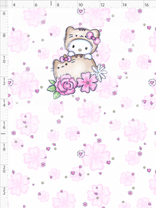 PREORDER R123 - Cutie Cats - Panel - Dress Up - White - CHILD