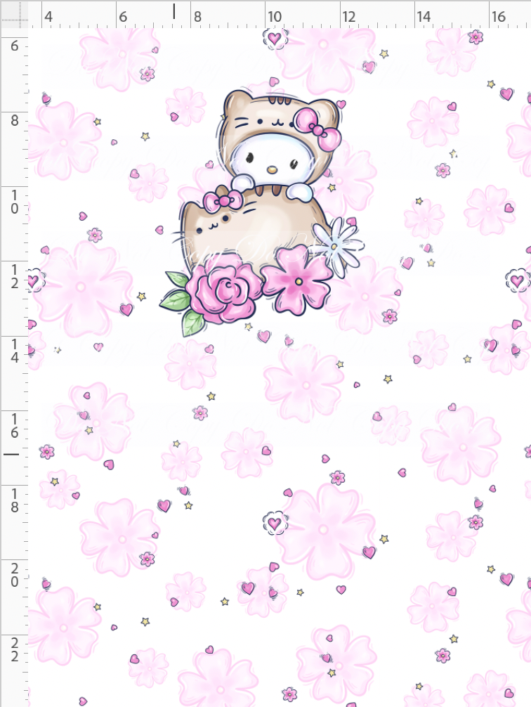CATALOG - PREORDER - Cutie Cats - Panel - Dress Up - White - CHILD