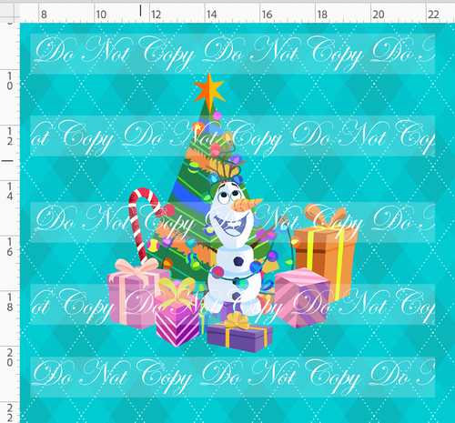 PREORDER - Festive Christmas - Panel - Snowman - Turquoise - ADULT