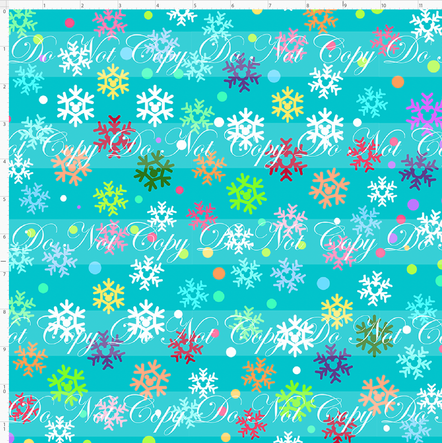 PREORDER - Festive Christmas - Snowflakes - Turquoise