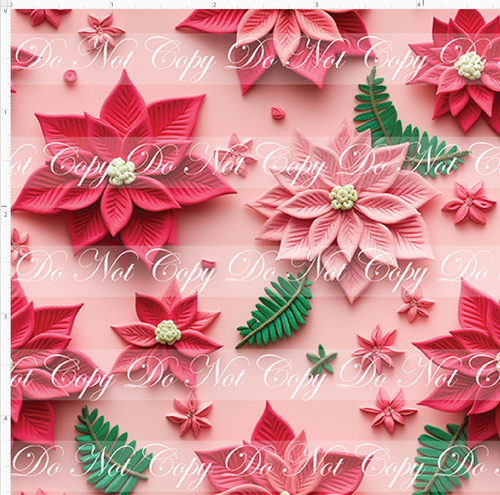 PREORDER - Embroidery Collection - Pink and Red Poinsettia - SMALL SCALE