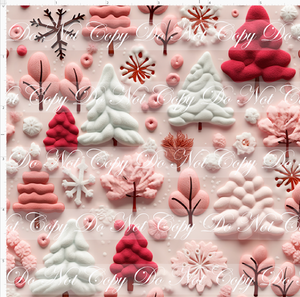 PREORDER - Embroidery Collection - Pink Marshmallow Trees - SMALL SCALE