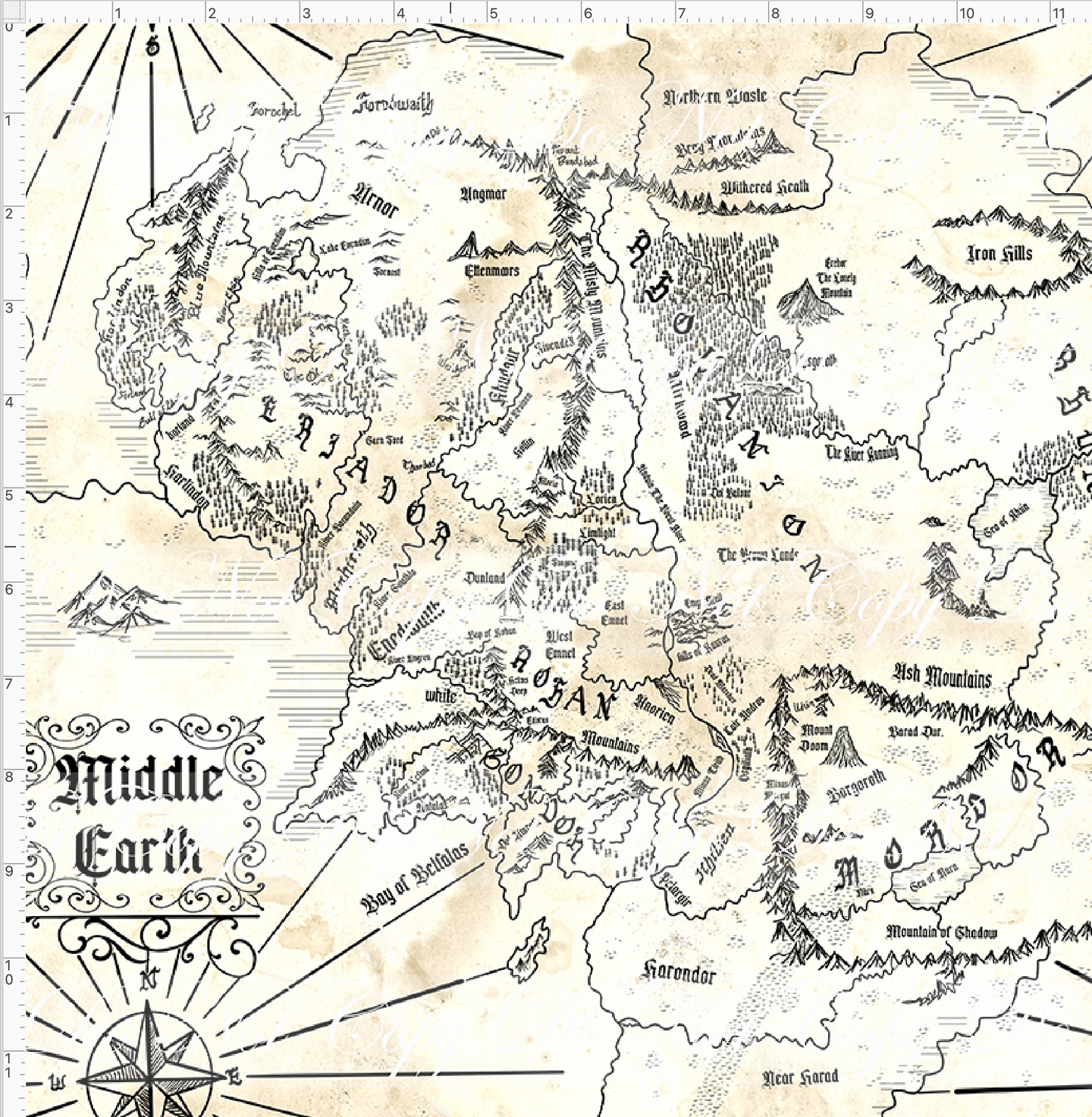 PREORDER R128 - The Shire - Map - Tan - REGULAR SCALE