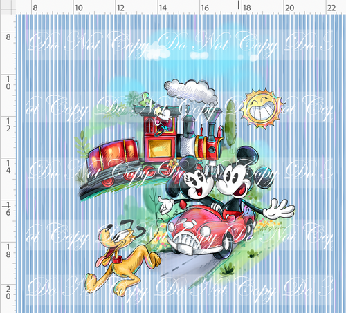 Railroad Adventures - Panel - Mouse - Stripe - ADULT