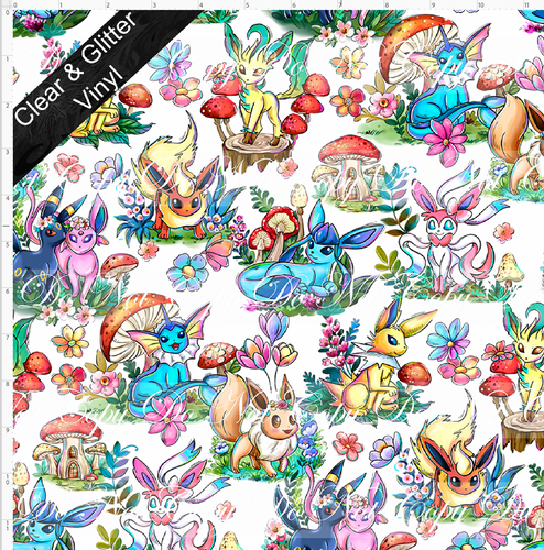 PREORDER - Cottagecore Critters - Eevee - CLEAR & GLITTER VINYL - REGULAR SCALE