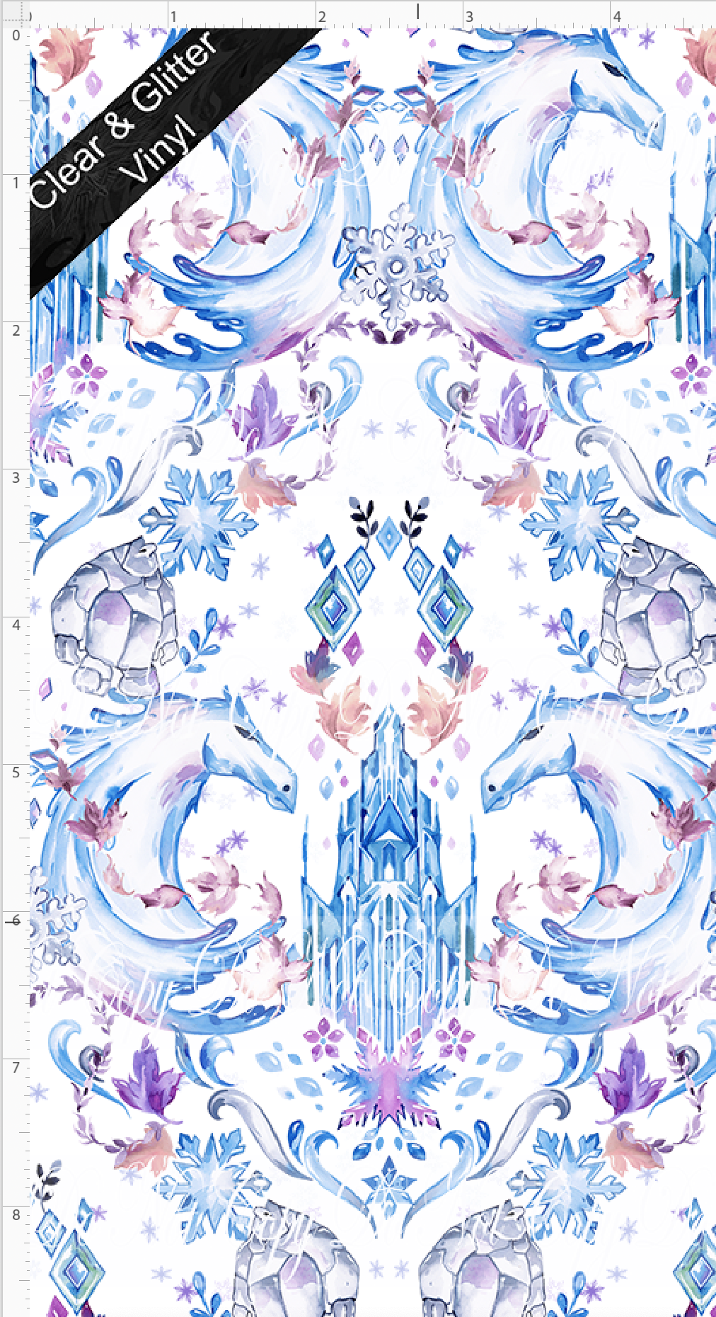 PREORDER - Damask - Ice Queen - SMALL SCALE - CLEAR & GLITTER VINYL