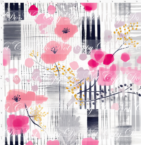 PREORDER - Bold Florals - Pink Flowers and Twigs - REGULAR SCALE