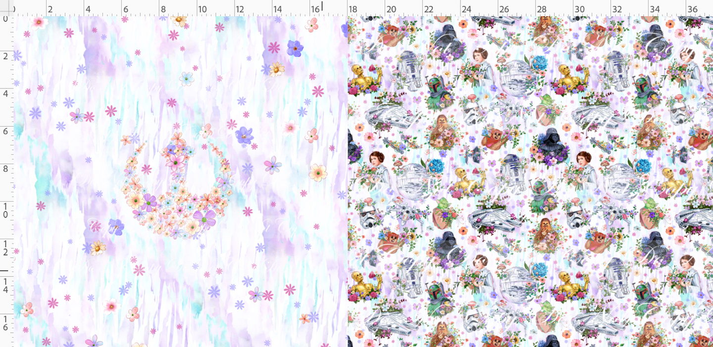 PREORDER - Galactic Garden - Bag Maker Roll - Pastel Floral - SMALL SCALE