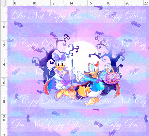 PREORDER R138 - Pastel Halloween - Panel - Purple - Ducks - ADULT