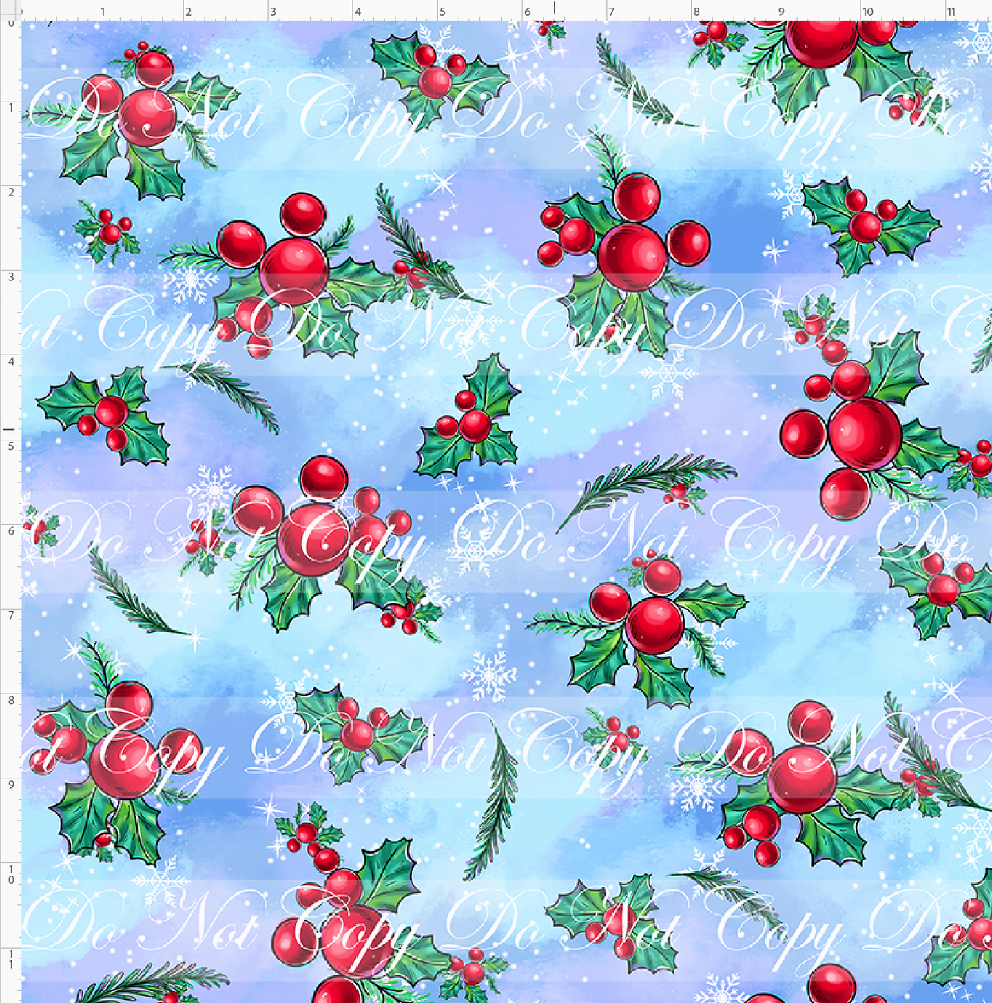 PREORDER - Christmas Globes - Berries - Light Blue - REGULAR SCALE
