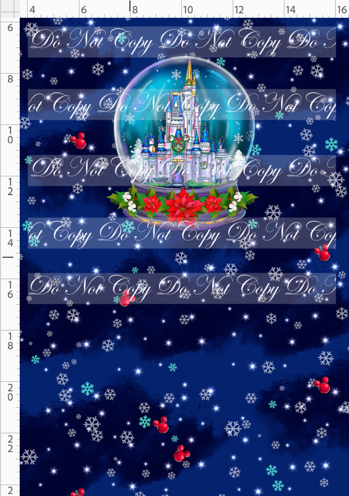PREORDER - Christmas Globes - Panel - Castle Globe - Navy - CHILD