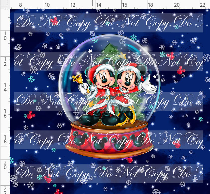 PREORDER - Christmas Globes - Panel - Mouse Globe - Navy - ADULT