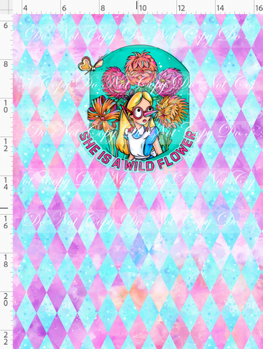 PREORDER - Lost in Wonderland - Panel - Wildflower - Pink Blue - CHILD