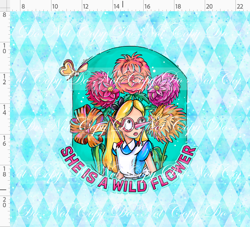 PREORDER - Lost in Wonderland - Panel - Wildflower - Blue - ADULT