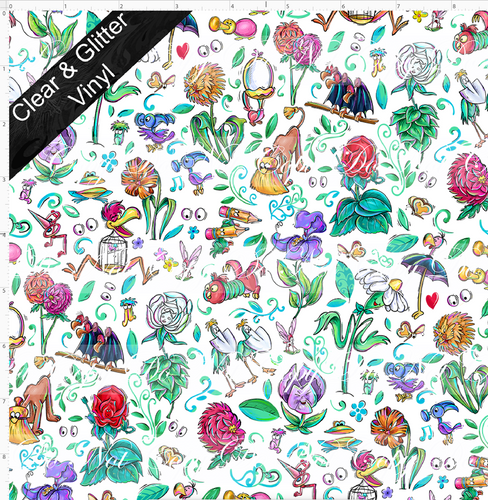 PREORDER - Lost in Wonderland - Flowers - SMALL SCALE - CLEAR & GLITTER VINYL