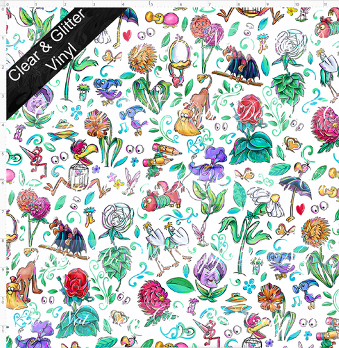 PREORDER - Lost in Wonderland - Flowers - REGULAR SCALE - CLEAR & GLITTER VINYL