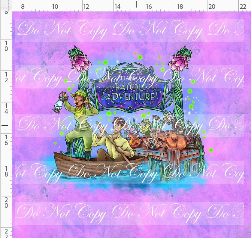 PREORDER - Bayou Adventures - Panel - Boat - Pink Purple - ADULT