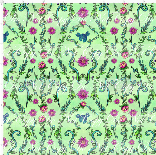 PREORDER - Bayou Adventures - Coordinate - Floral - Green  - SMALL SCALE