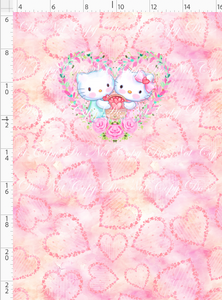 PREORDER - Sanrio Love - Panel - Heart Couple - Coral - CHILD