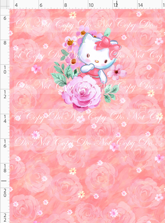 PREORDER - Sanrio Love - Panel - Kitty Flower - Coral - CHILD