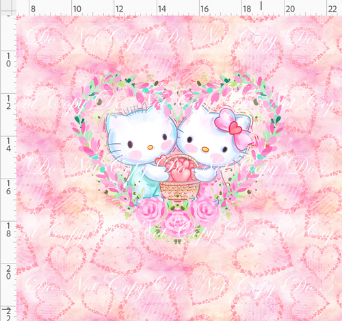 PREORDER - Sanrio Love - Panel - Heart Couple - Coral - ADULT