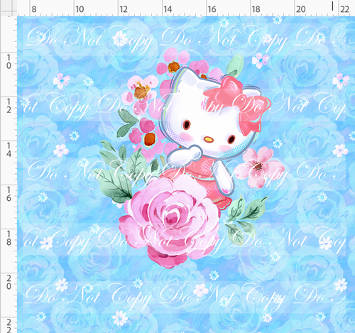 PREORDER - Sanrio Love - Panel - Kitty Flower - Blue - ADULT