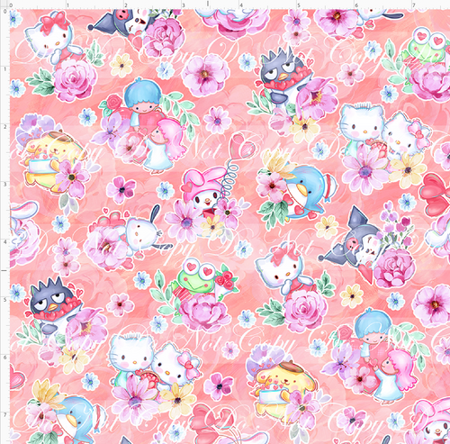 PREORDER - Sanrio Love - Character Floral - Coral - SMALL SCALE