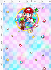 PREORDER - Rainbow Road Rush - Panel - Red Hat Guy - Checkered Background - CHILD