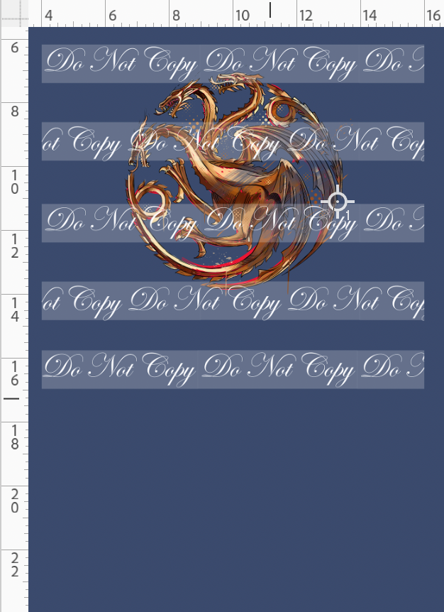 PREORDER - Fire and Blood - Panel - Gold Symbol - Blue - CHILD