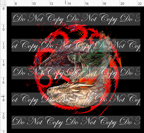 PREORDER - Fire and Blood - Panel - 3 Dragons - Black - ADULT