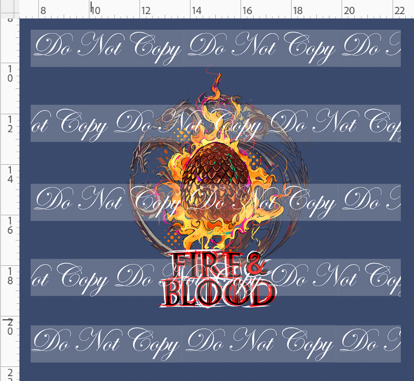 PREORDER - Fire and Blood - Panel - Egg Fire and Blood - Blue - ADULT