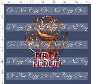 PREORDER - Fire and Blood - Panel - Gold Symbol Fire and Blood - Blue - ADULT