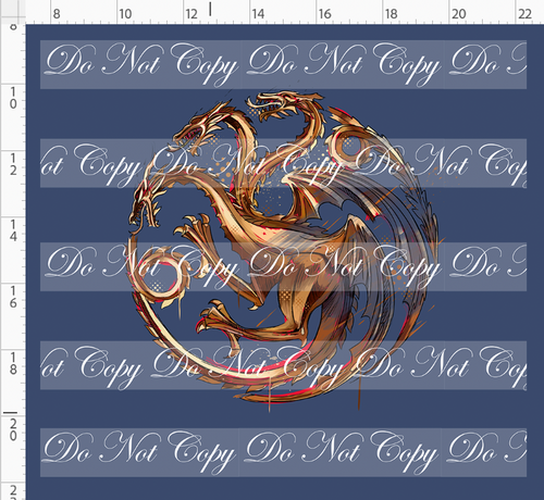 PREORDER - Fire and Blood - Panel - Gold Symbol - Blue - ADULT