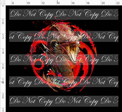 PREORDER - Fire and Blood - Panel - Red Dragon - Black - ADULT