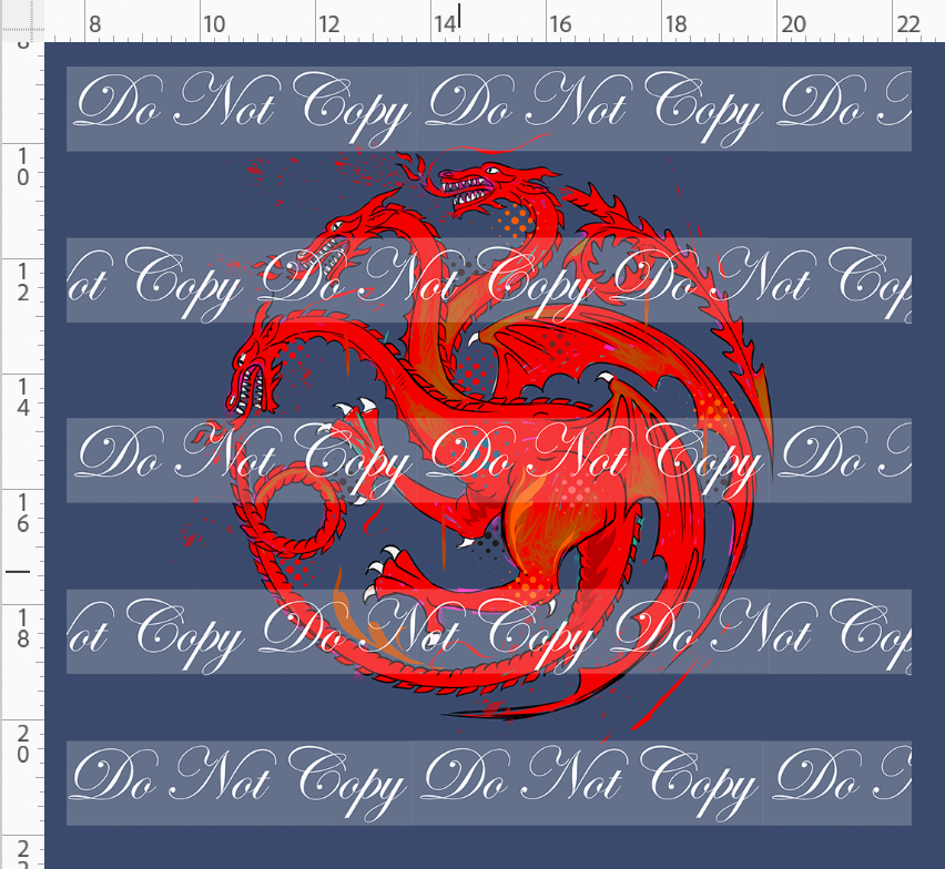 PREORDER - Fire and Blood - Panel - Red Symbol - Blue - ADULT