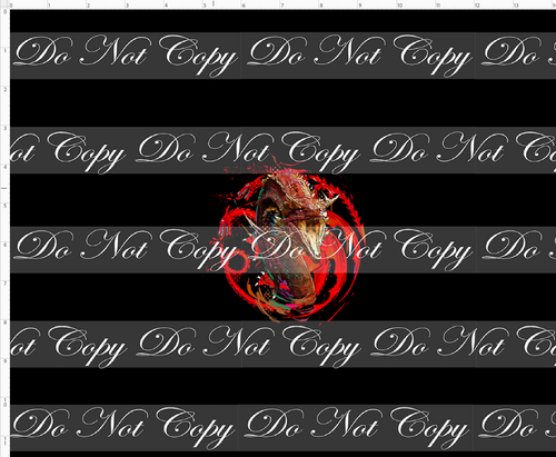 PREORDER - Fire and Blood - CUP CUT - Red Dragon - Black