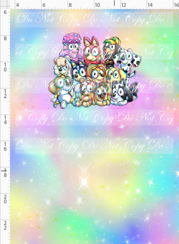 PREORDER - Heeler Hideaway - Panel - Group - Pastel Rainbow - CHILD