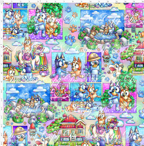 PREORDER - Heeler Hideaway - Characters in Squares - Pastel Rainbow - LARGE SCALE