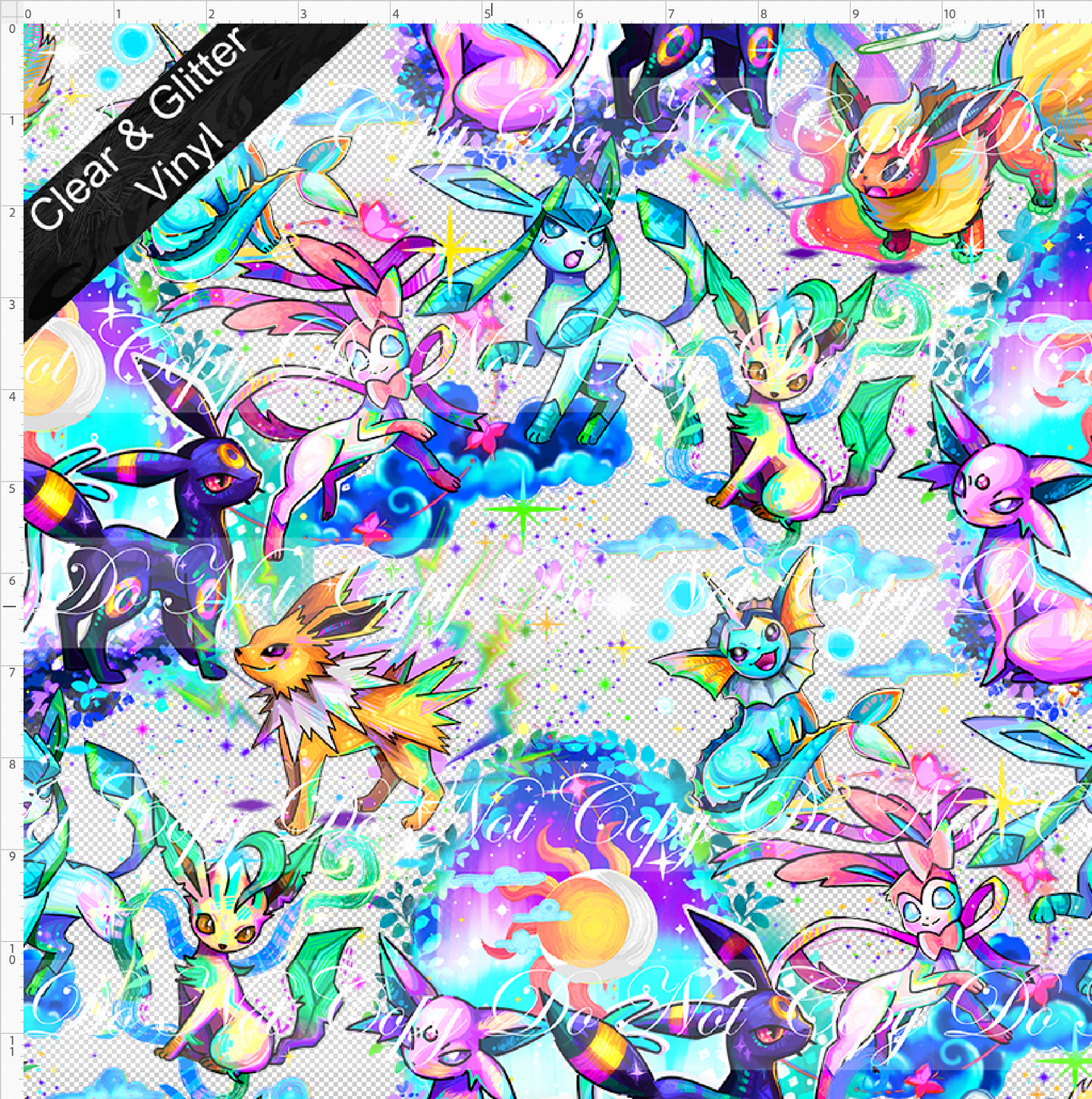 PREORDER - Elemental Critters - Evee - CLEAR & GLITTER VINYL - REGULAR SCALE