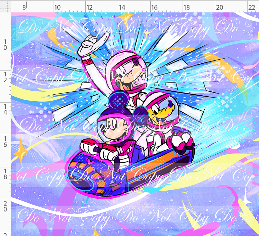 PREORDER - 70 Years of Magic - Panel - Purple - Space Ship - ADULT