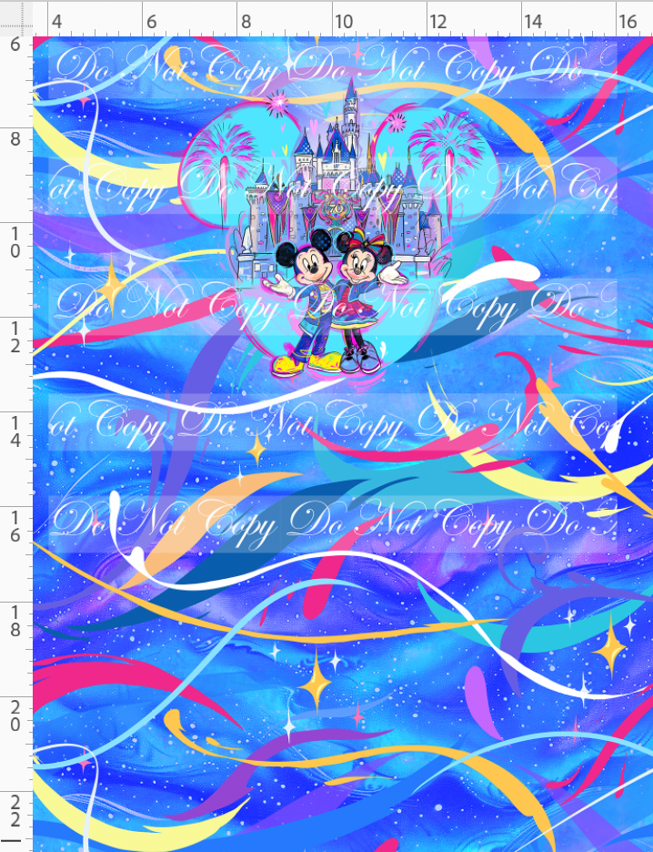 PREORDER - 70 Years of Magic - Panel - Royal Blue - 2 Mice - CHILD