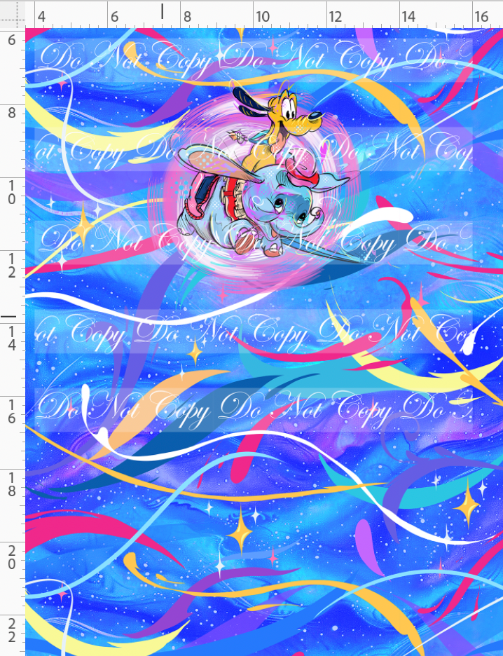 PREORDER - 70 Years of Magic - Panel - Royal Blue - Dog on Elephant - CHILD