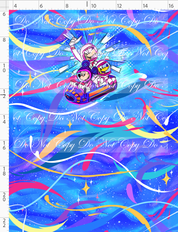 PREORDER - 70 Years of Magic - Panel - Royal Blue - Space Ship - CHILD