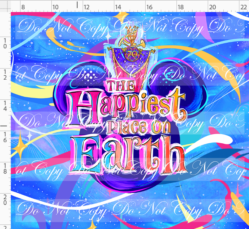 PREORDER - 70 Years of Magic - Panel - Royal Blue - Happiest Place - ADULT