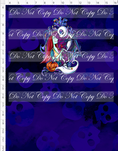 PREORDER - This is Halloween - Panel - Blue Skulls - Couple with Dog - CHILD