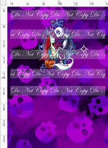 PREORDER - This is Halloween - Panel - Purple Skulls - Couple with Dog - CHILD